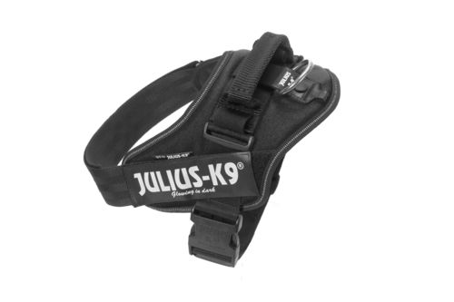 JULIUS-K9 ®IDC®-Power koiranvaljas,musta ja tekstitarrat haluamallasi tekstillä
