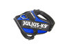 JULIUS-K9 ®IDC®-Power koiranvaljas, sininen XXS/baby2 ja tekstitarrat haluamallasi tekstillä