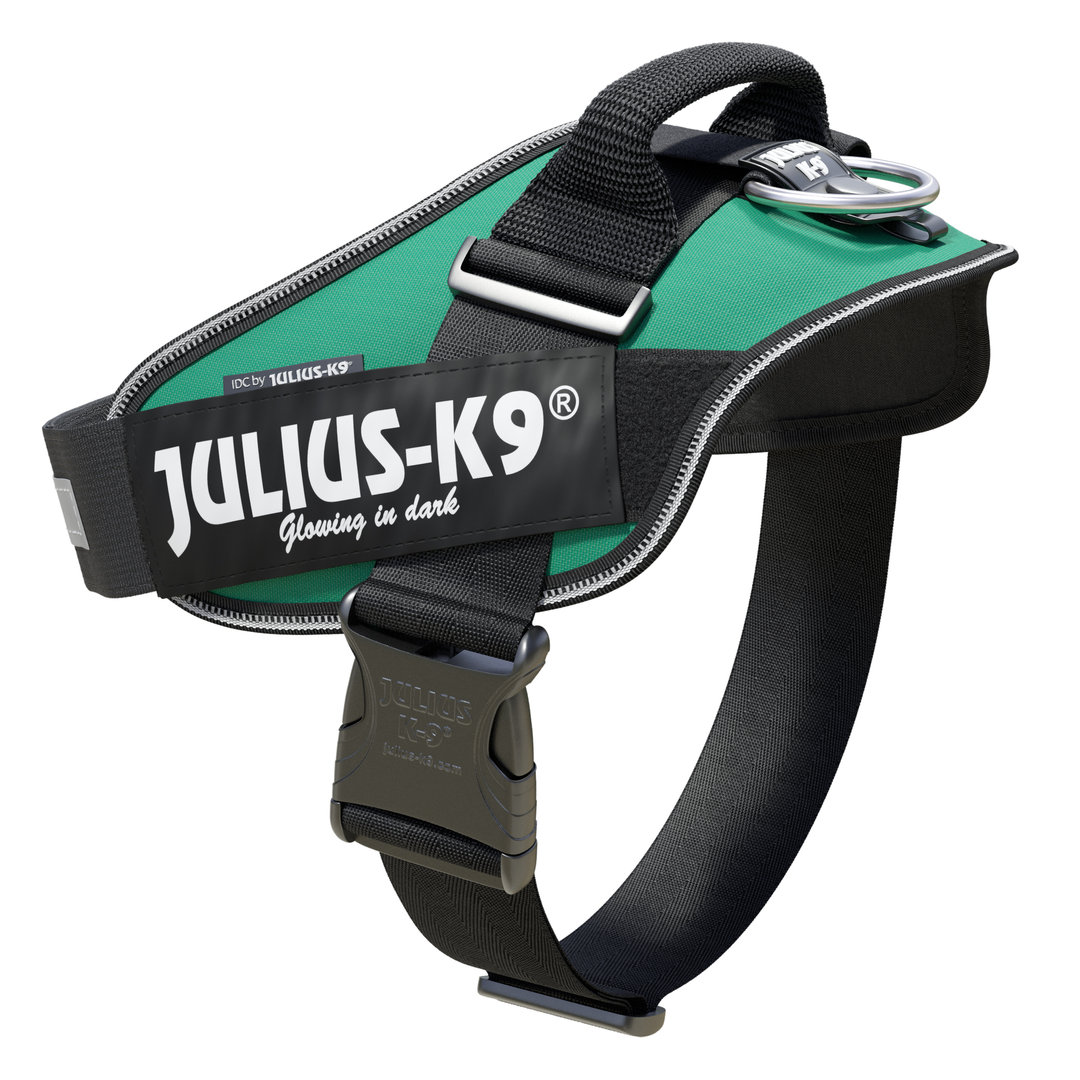 JULIUS-K9 ®IDC®-Power koiravaljas, tummanvihreä ja tekstitarrat haluamallasi tekstillä