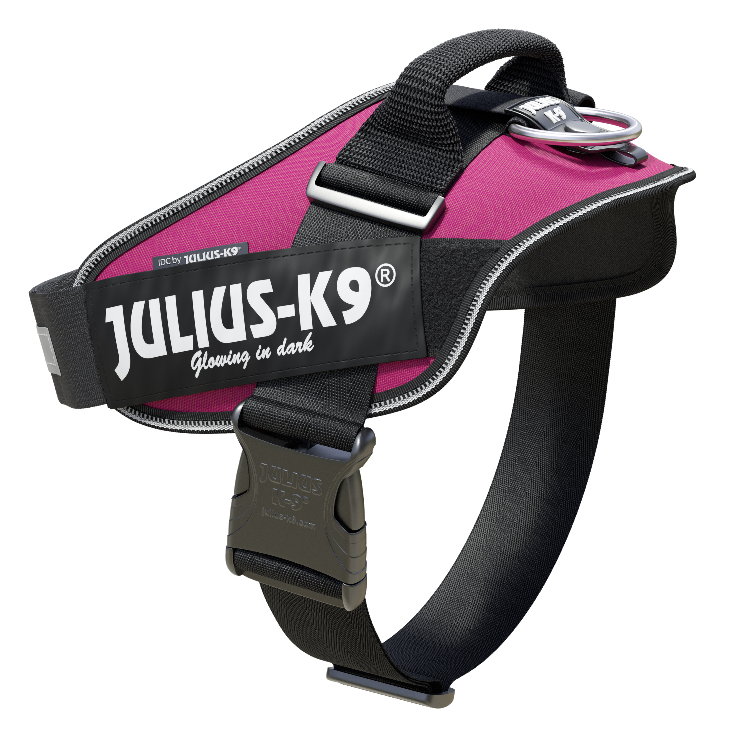 JULIUS-K9 ®IDC®-Power koiravaljas, Tumma Pink ja tekstitarrat haluamallasi tekstillä
