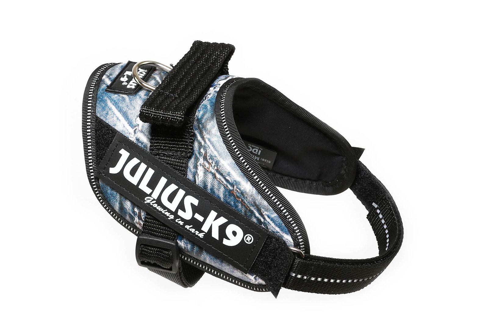 JULIUS-K9 ®IDC®-Power koiranvaljas keinonahkapinta, jeans mini-mini/XS
