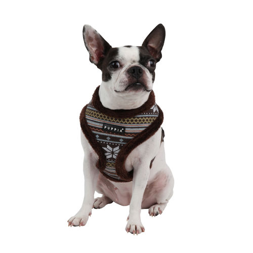PUPPIA warm dog harness brown/L