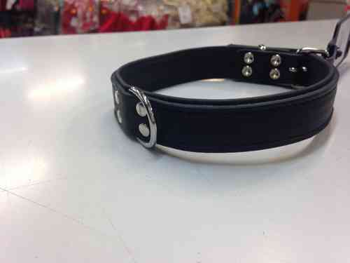 leather collar black 25mm x 55 cm