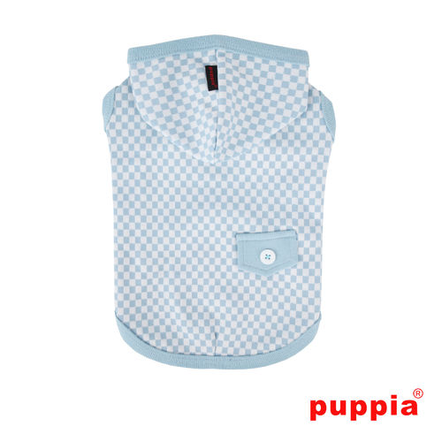 Puppia dog T-shirt w hood light blue L