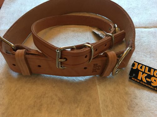 Julius-K9 natural leather dog collar